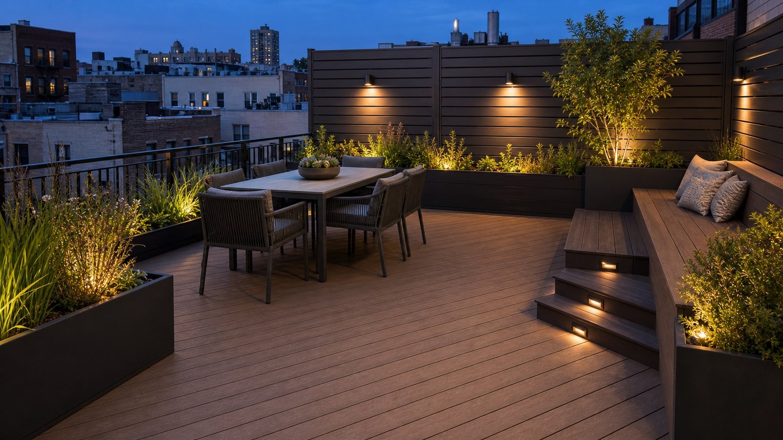 deck building and deck replacement material and finish example for a Woodside Queens project