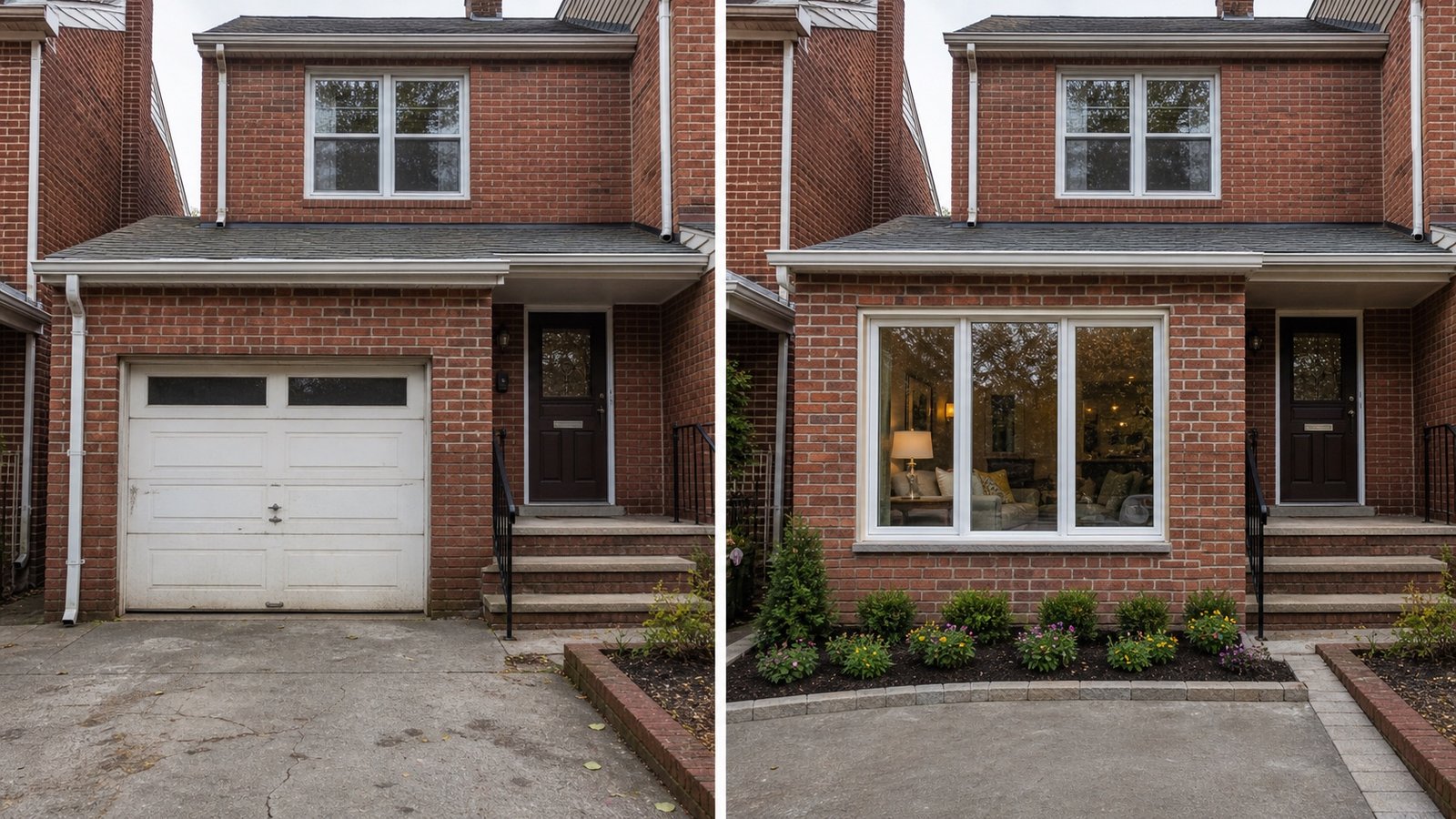 BluRock Services garage living-space conversion before and after project in Queens, New York