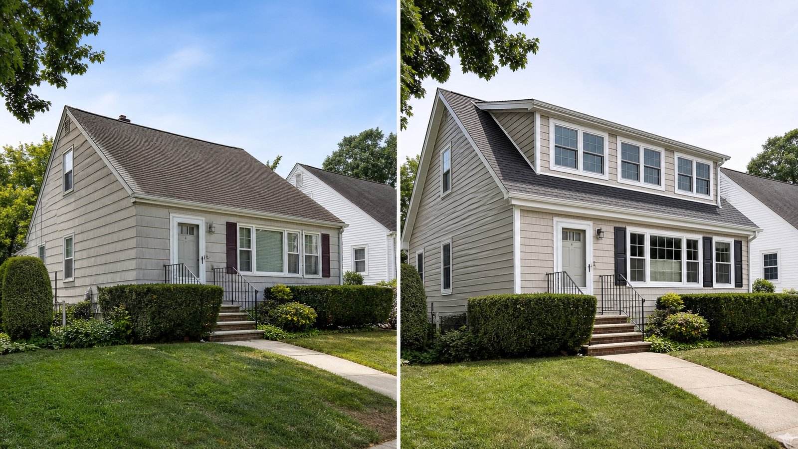 BluRock Services dormer and attic expansion before and after project in Queens, New York