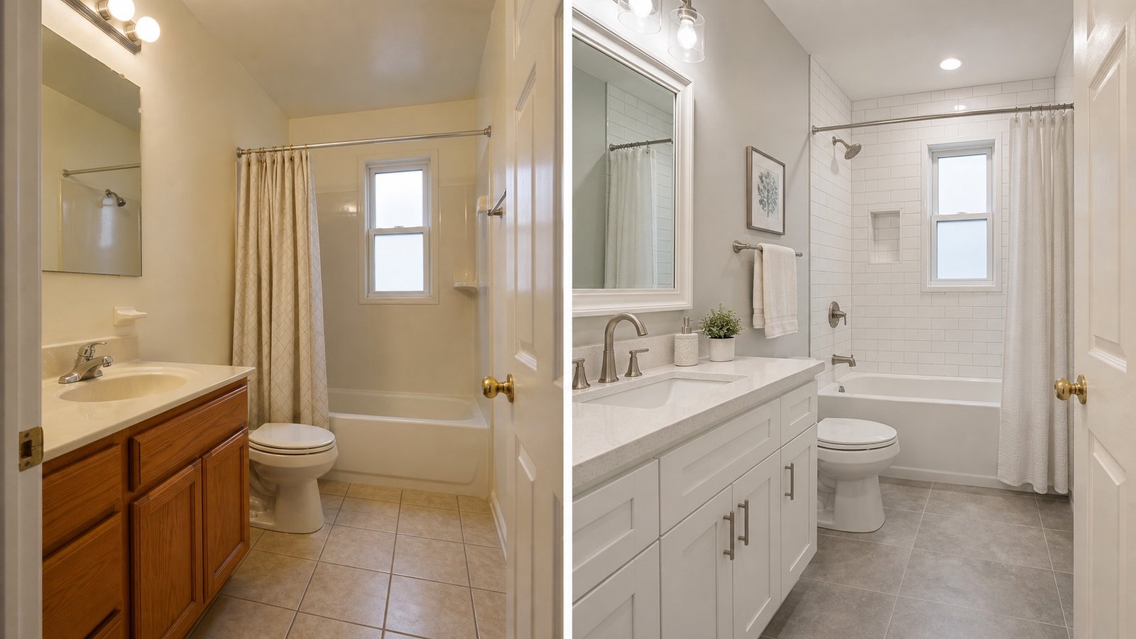 BluRock Services Bathroom Remodels before and after Modern Hall Bath Remodel Queens Ny project in Queens, NY.