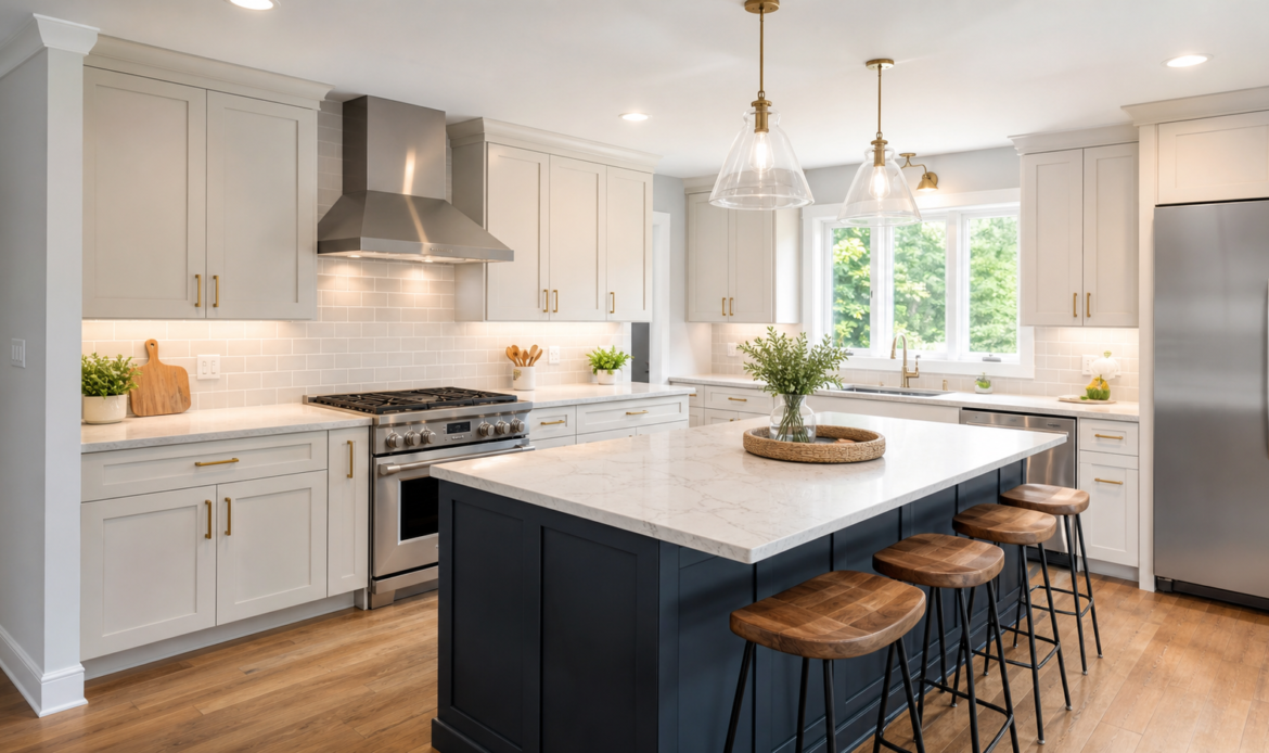 Kitchen renovation cover image for a BluRock Services home improvement budget article
