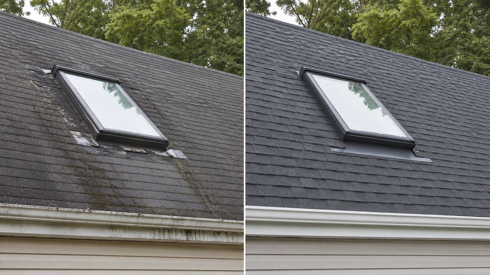 BluRock Services Roofing before and after Skylight Flashing Queens Ny project in Queens, NY.