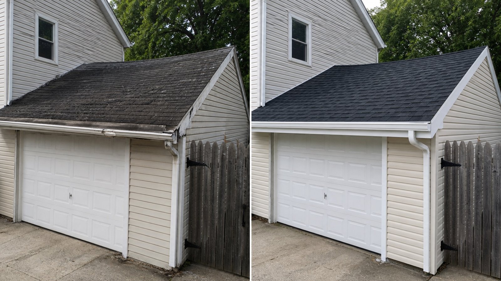 BluRock Services Roofing before and after Garage Roof Replacement Queens Ny project in Queens, NY.