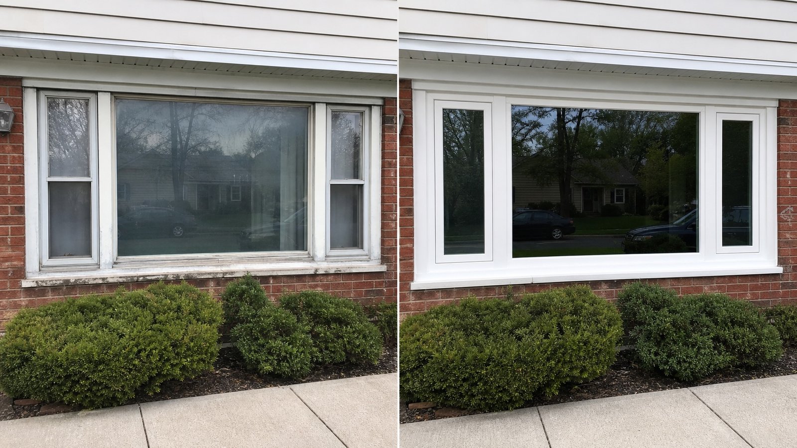BluRock Services Windows before and after Picture Casement Window Queens Ny project in Queens, NY.